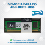 Memoria para PC 4gb-DDR3-1333