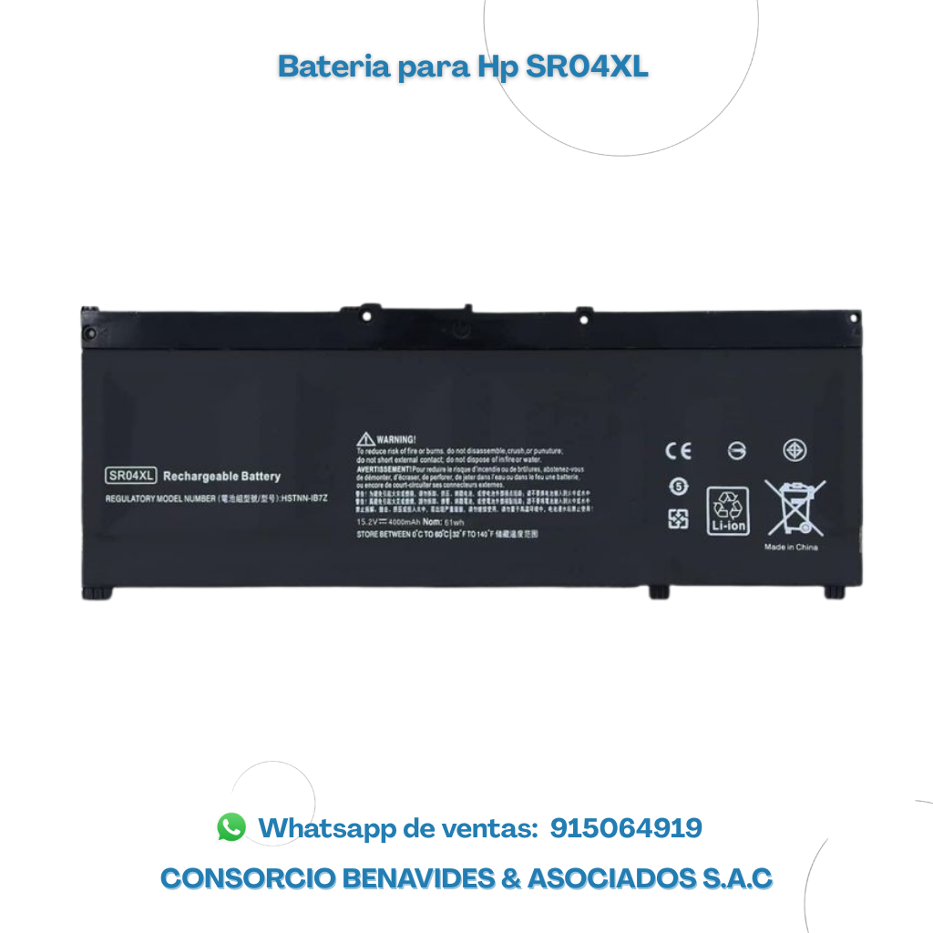 BATERIA PARA LAPTOP HP SR04XL