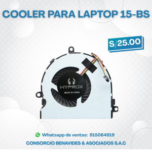 COOLER HYPROX PARA LAPTOP HP 15-BS 3PIN