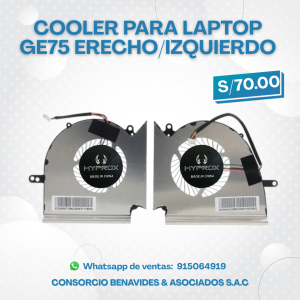 COOLER HYPROX PARA LAPTOP MSI GE75. DERECHO/IZQUIERDO