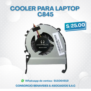 COOLER HYPROX PARA LAPTOP TOSHIBA C845
