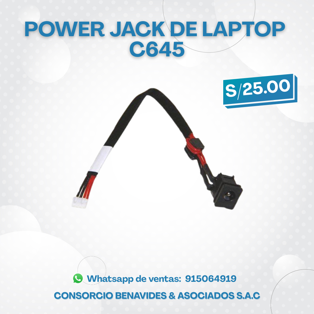 Power Jack para Laptop Toshiba C645