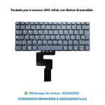 Teclado Compatible para Lenovo 320-14isk con Botón Encendido